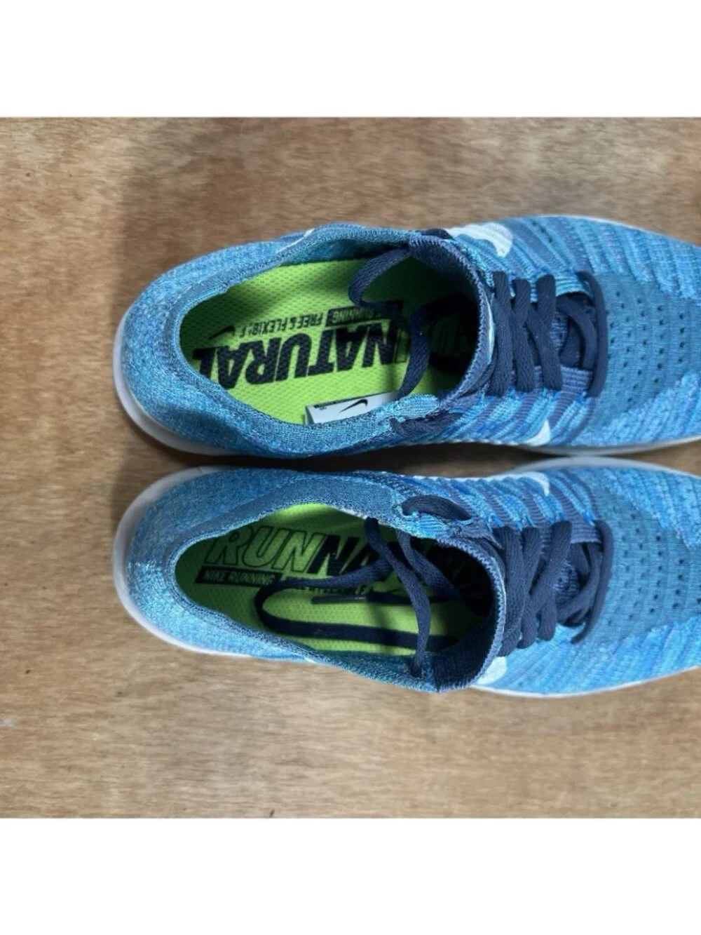 Nike Free RN Flyknit Women's Size 8 Running Shoes Ocean Fog Sneakers 831070-404